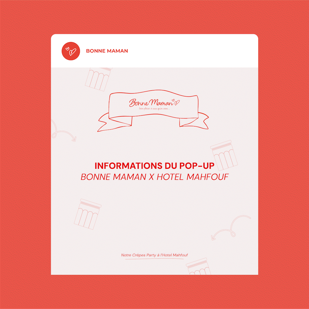 Post Instagram pour un événement, ici le pop-up de Lena Situation pour faire une crêpe party